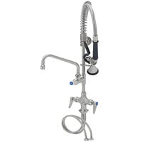Eversteel by T&S SMPF-2DLN-08 Stainless Steel Deck Mount Mixing Faucet with 8" Swing Nozzle and Mini Pre-Rinse Unit with 1.15 GPM Spray Valve