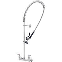 Eversteel by T&S S-0133-B Stainless Steel 8" Wall Mount Mixing Faucet and Pre-Rinse Unit with 1.15 GPM Spray Valve