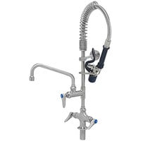 Eversteel by T&S SMPM-2DLN-08 Stainless Steel Deck Mount Mixing Faucet with 8" Swing Nozzle and Mini Pre-Rinse Unit with 1.07 GPM Spray Valve