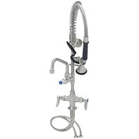 Eversteel by T&S SMPF-2DLN-06 Stainless Steel Deck Mount Mixing Faucet with 6" Swing Nozzle and Mini Pre-Rinse Unit with 1.15 GPM Spray Valve