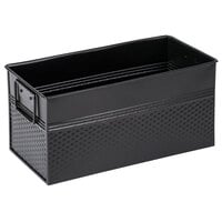 American Metalcraft BEVB6612 6.75 Qt. 1/3 Size Black Rectangular Hammered Beverage Tub - 12 1/4" x 6 1/4" x 6"