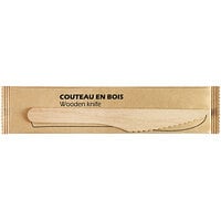 Solia 6 1/2" Wrapped Natural Wooden Knife - 2500/Case