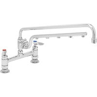 T&S B-0220-U18-CR Ultrarinse 8" Deck Mount Mixing Faucet with 18" Swing Nozzle and 16" 1.5 GPM Sprayer Arm