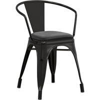 Lancaster Table & Seating Alloy Series Black Indoor Arm Chair with Black Vinyl Cushion