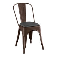 Lancaster Table & Seating Alloy Series Copper Indoor Cafe Chair with Black Vinyl Cushion