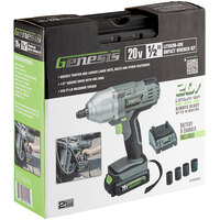 Genesis 20V Lithium-ion Variable Speed Impact Wrench with LED Work Light, Battery, Charger, and Storage Case GLIW20AK
