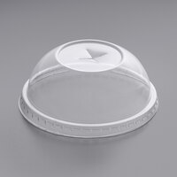 Choice 42 oz. Clear Plastic Dome Lid with Straw Slot - 50/Pack