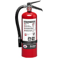 Badger Extra 23476 5.5 lb. Sodium Bicarbonate Dry Chemical Fire Extinguisher with Wall Hook - UL Rating 40-B:C