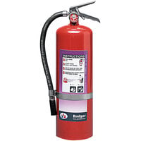 Badger Extra 23778 10 lb. Potassium Bicarbonate Purple K Dry Chemical Fire Extinguisher with Wall Hook - UL Rating 80-B:C