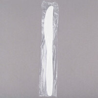 Visions Individually Wrapped White Heavy Weight Plastic Knife - 250/Pack
