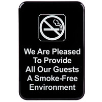 We Are Pleased To Provide All Our Guests A Smoke-Free Environment Sign - Black and White, 9" x 6"