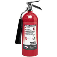 Badger Extra 21111 5 lb. Carbon Dioxide Self-Expelling Fire Extinguisher with Wall Hook - UL Rating 5-B:C