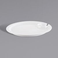 APS 7 1/2" White Round Cocktail Plate with Glass Holder - 12/Case