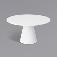 APS Casual 12 3/16" x 6 5/16" White Round Tall Melamine Cake Stand APS 83891