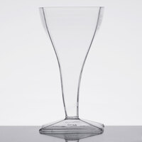 Fineline Tiny Temptations 6410-CL 2 oz. 1-Piece Tiny Barware Clear Plastic Square Wine Glass - 96/Case