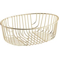 Acopa 10" x 7" Oval Gold Wire Basket