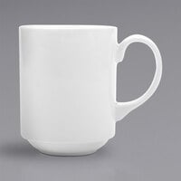 Corona by GET Enterprises Actualite 12 oz. Bright White Porcelain Stackable Tea Cup / Mug - 12/Case