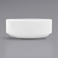 Corona by GET Enterprises Actualite 9 oz. Bright White Porcelain Stackable Bouillon Bowl - 24/Case