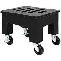 Regency 48 inch x 22 inch Heavy-Duty Mobile Black Plastic Dunnage Rack with Slotted Top and Casters - 750 lb.