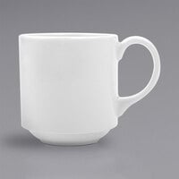 Corona by GET Enterprises Actualite 9 oz. Bright White Porcelain Stackable Tea Cup / Mug - 24/Case