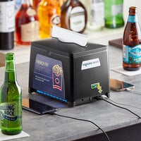 Black Interfold Napkin Dispenser with Power Bank Phone Charger