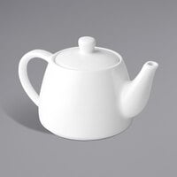 Chef & Sommelier Eternity Plus 13 oz. Warm White Rolled Edge China Teapot with Lid by Arc Cardinal - 8/Case