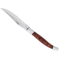 Oneida by 1880 Hospitality B907KSSZ Stainless Steel Smooth Edge Steak Knife with Rustic Wood Handle - 12/Case