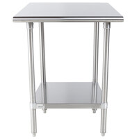 Advance Tabco Premium Series SS-300 30 inch x 30 inch 14 Gauge Stainless Steel Commercial Work Table with Undershelf