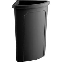 Lavex Janitorial 21 Gallon Black Corner Round Trash Can with Black Rim Top