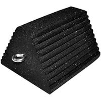 Plasticade 8" x 10" x 6" Black Rubber Wheel Chock with Eyebolt and Tire Grip Ridges W78V-E - 8 lb.