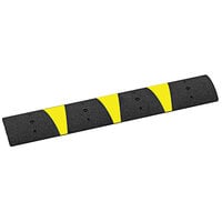 Plasticade 6' Black Rubber Speed Bump with 3 Yellow Reflective Stripes SB72N-S
