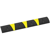 Plasticade 6' Black Rubber Speed Bump with 8 Cat Eye Reflectors and 3 Yellow Reflective Stripes SB72N-SE
