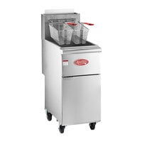 Avantco FF50 Liquid Propane 50 lb. Stainless Steel Floor Fryer - 120,000 BTU