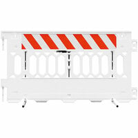 Plasticade Pathcade 6' Interlocking Parade Barricade with 1 Section of High Intensity Prismatic Grade Striped Sheeting on Both Sides