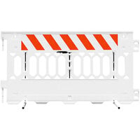 Plasticade Pathcade 6' Interlocking Parade Barricade with 1 Section of Engineer Grade Striped Sheeting on Both Sides