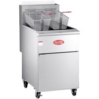 Avantco FF100 Liquid Propane 70-100 lb. Stainless Steel Tube Floor Fryer - 150,000 BTU