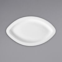 Corona by GET Enterprises Elegance 12 3/4" x 7 3/4" Bright White Porcelain Platter - 12/Case