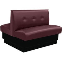 American Tables &amp; Seating 45 1/2" Long Red Upholstered Standard Double Booth with 3-Button Tufted Back