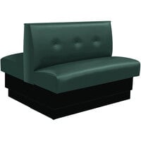 American Tables &amp; Seating 45 1/2" Long Forest Green Upholstered Standard Double Booth with 3-Button Tufted Back