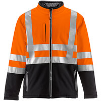 RefrigiWear HiVis Two-Tone Orange / Black Insulated Softshell Jacket 0496RBORSMLL2 - Small