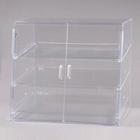 Cal-Mil P254SS Three Tier Slanted Front Acrylic Display Case - 26 1/2 inch x 22 1/2 inch x 23 1/2 inch