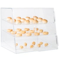 Cal-Mil P254SS Three Tier Slanted Front Acrylic Display Case - 26 1/2 inch x 22 1/2 inch x 23 1/2 inch