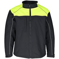 RefrigiWear HiVis Two-Tone Black / Lime Insulated Softshell Jacket