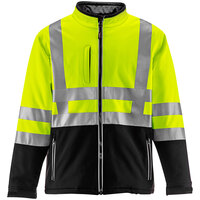 RefrigiWear HiVis Two-Tone Lime / Black Insulated Softshell Jacket 0496RBLMSMLL2 - Small
