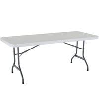 Lifetime Folding Table, 30" x 72" Plastic, White Granite - 4/Pack
