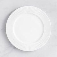 Acopa Cordelia 11" Bright White Embossed Wide Rim Porcelain Plate - 12/Case