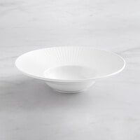 Acopa Cordelia 8 oz. Bright White Embossed Wide Rim Porcelain Gourmet Bowl - 12/Case