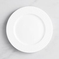 Acopa Cordelia 8 1/2" Bright White Embossed Wide Rim Porcelain Plate - 24/Case