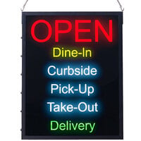 19 inch x 24 inch LED Rectangular Open Sign with Various Message Options