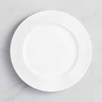 Acopa Cordelia 10 1/4" Bright White Embossed Wide Rim Porcelain Plate - 12/Case